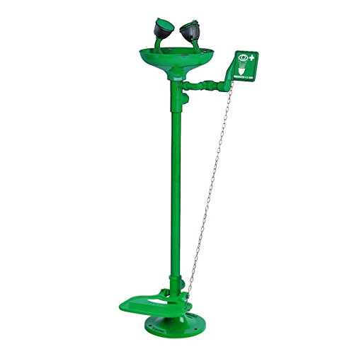 Lavaojos de pavimento con bañera y Doble Mando - EiS Experts in Safety - Verde