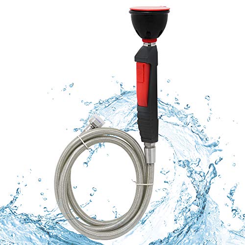 CGOLDENWALL Lavaojos de Emergencia de Mano Ducha Grifo de Fujo Continuo para Ojos de Cobre Chapado Grueso con Manguera de 1,5m para Uso Industrial y de Laboratorio (Un cabezal)
